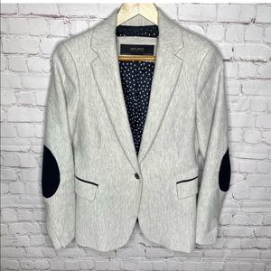Zara Basic Collection Gray Elbow Patch Blazer Womens M